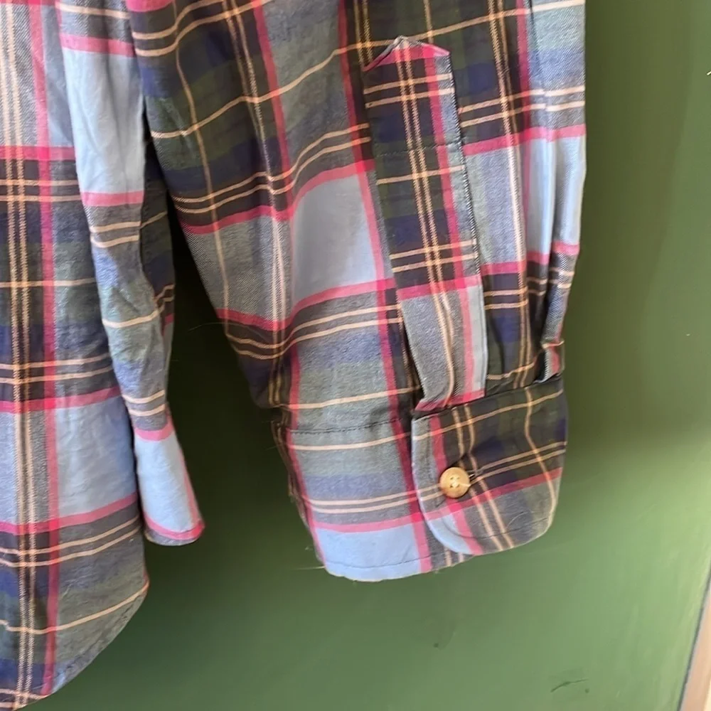 Polo Ralph Lauren Men's XXL Blue Pink Cream Plaid Shirt Classic Preppy Pocket